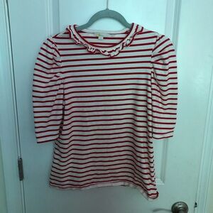Boden Red and White Striped Top